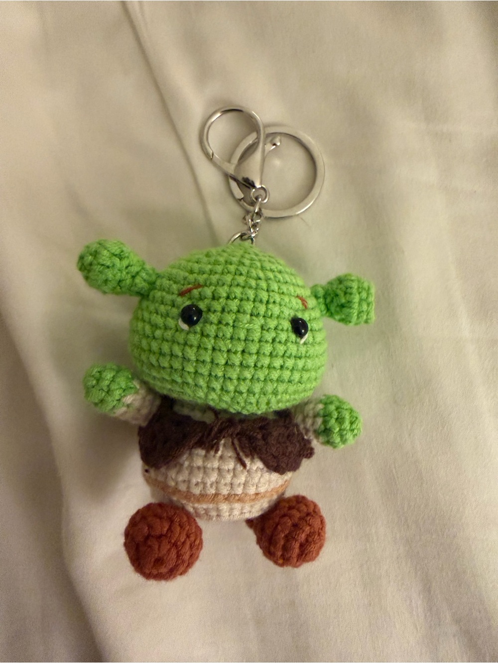 Handmade Shrek Crochet Keychain